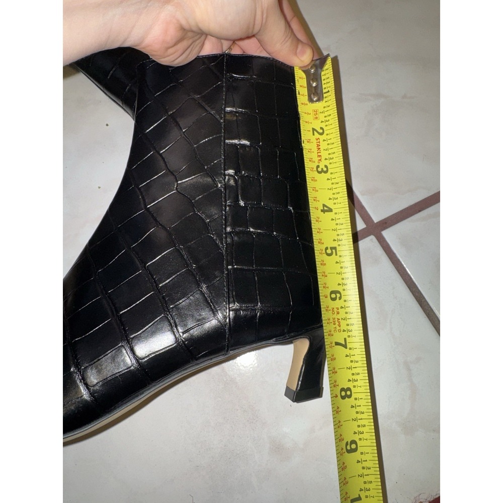 NWOB Michael Kors Cosmo Croc Embossed Kitten Leather Boots Womens 6.5 Black - Picture 12 of 13